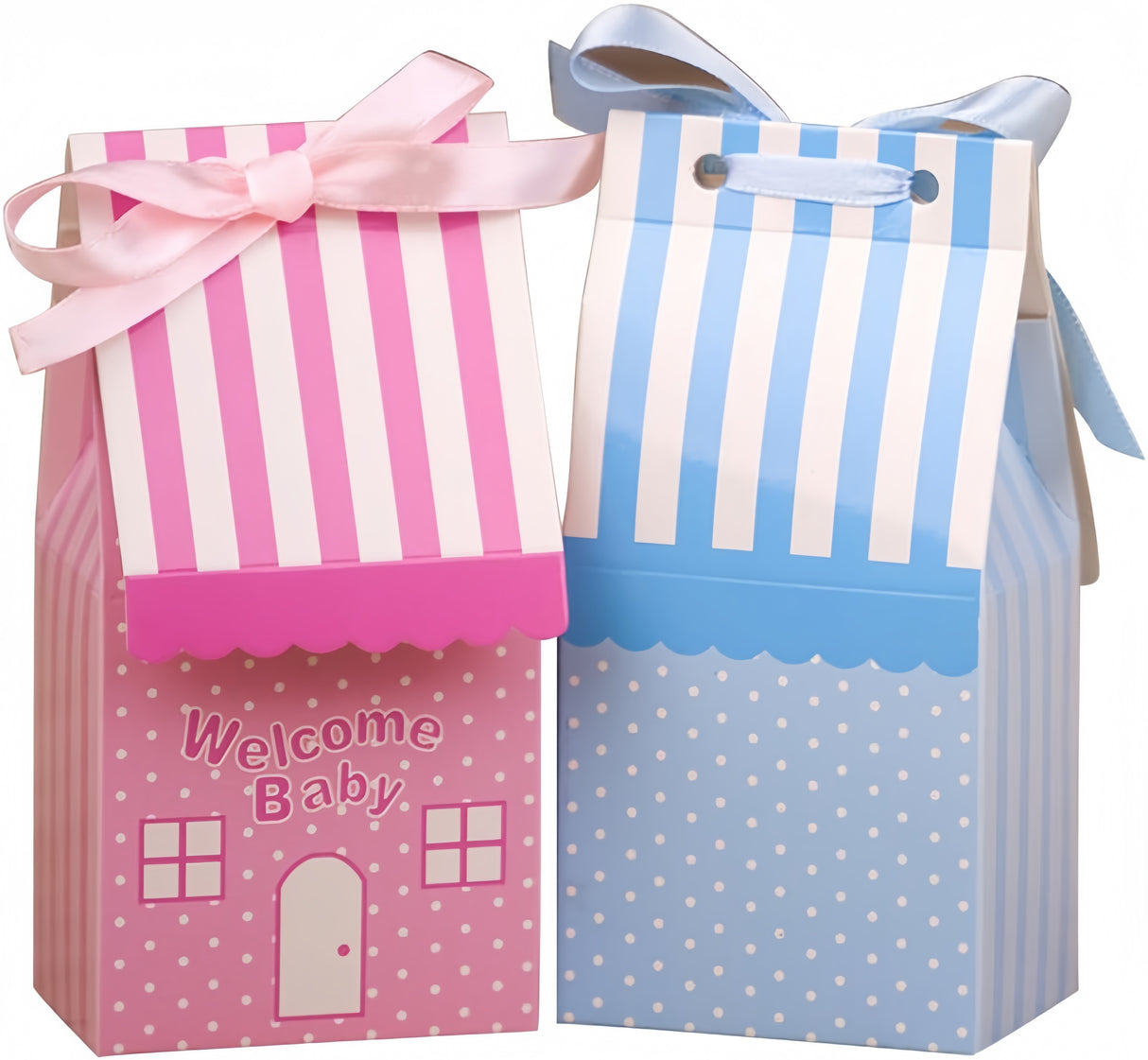 50pz Portaconfetti Casa Casetta Welcome Baby Bomboniere Nascita Battesimo