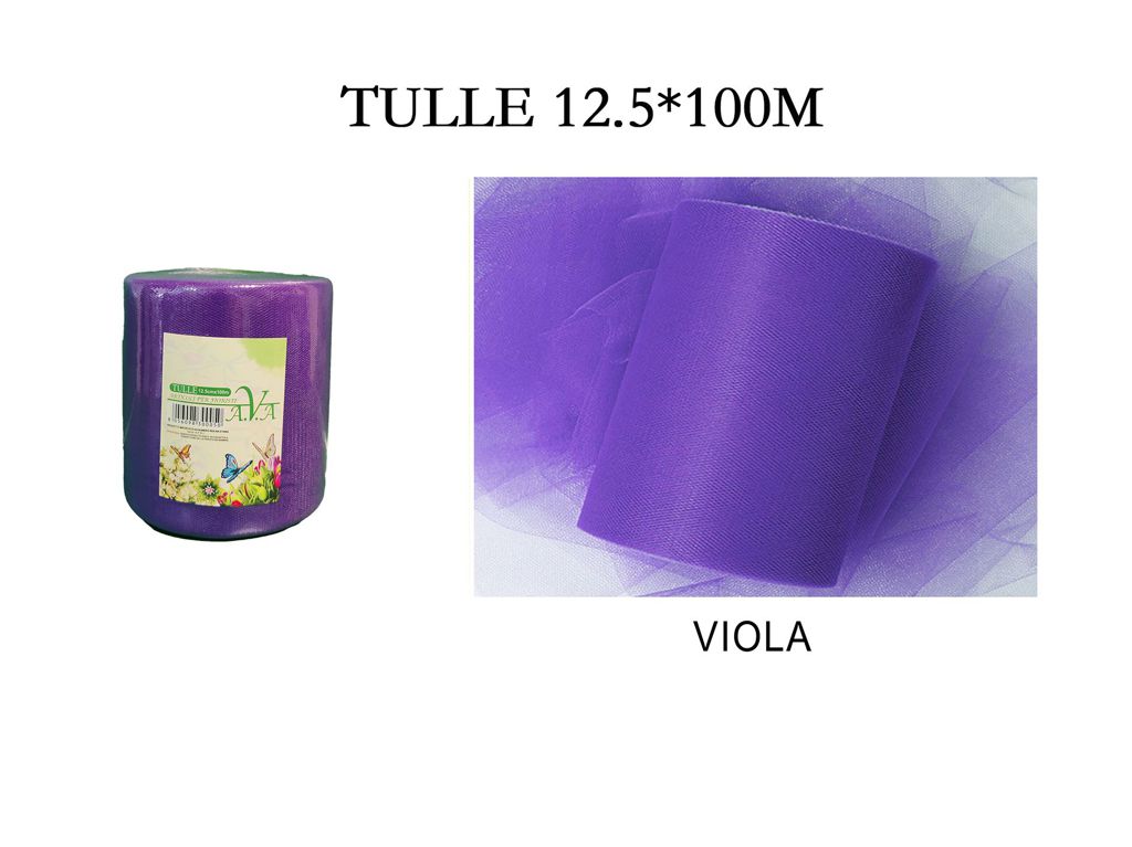 BOBINA ROTOLO TULLE VELO 12.5 cm x 100 m DECORAZIONE BOMBONIERE RUNNER
