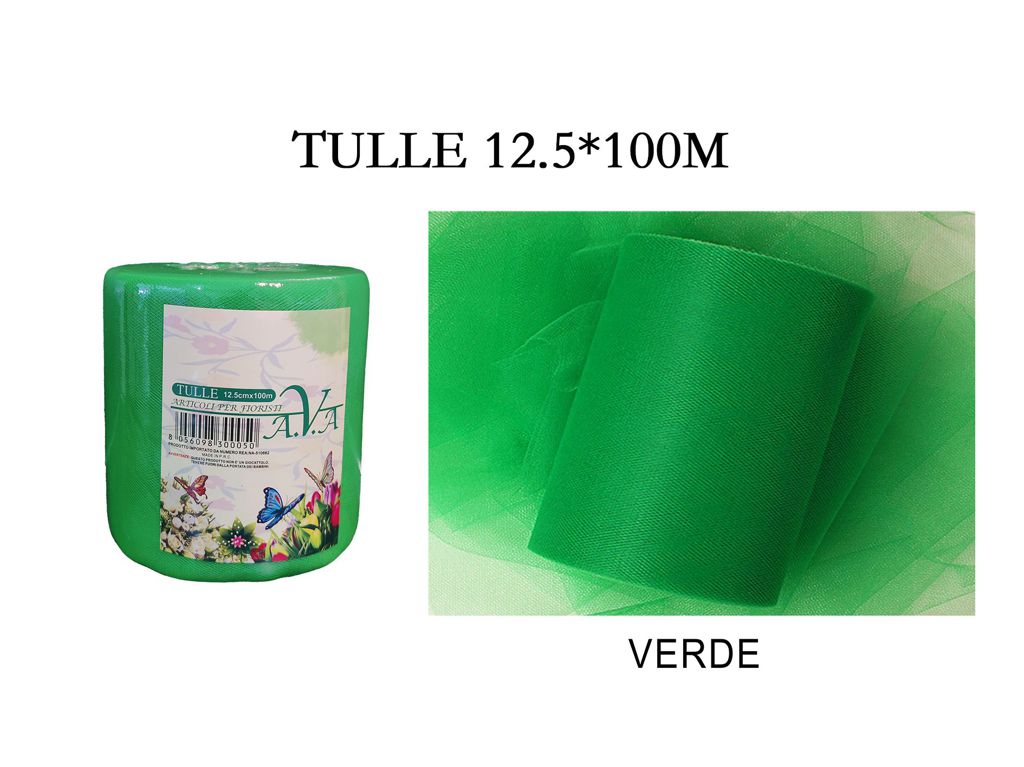 BOBINA ROTOLO TULLE VELO 12.5 cm x 100 m DECORAZIONE BOMBONIERE RUNNER