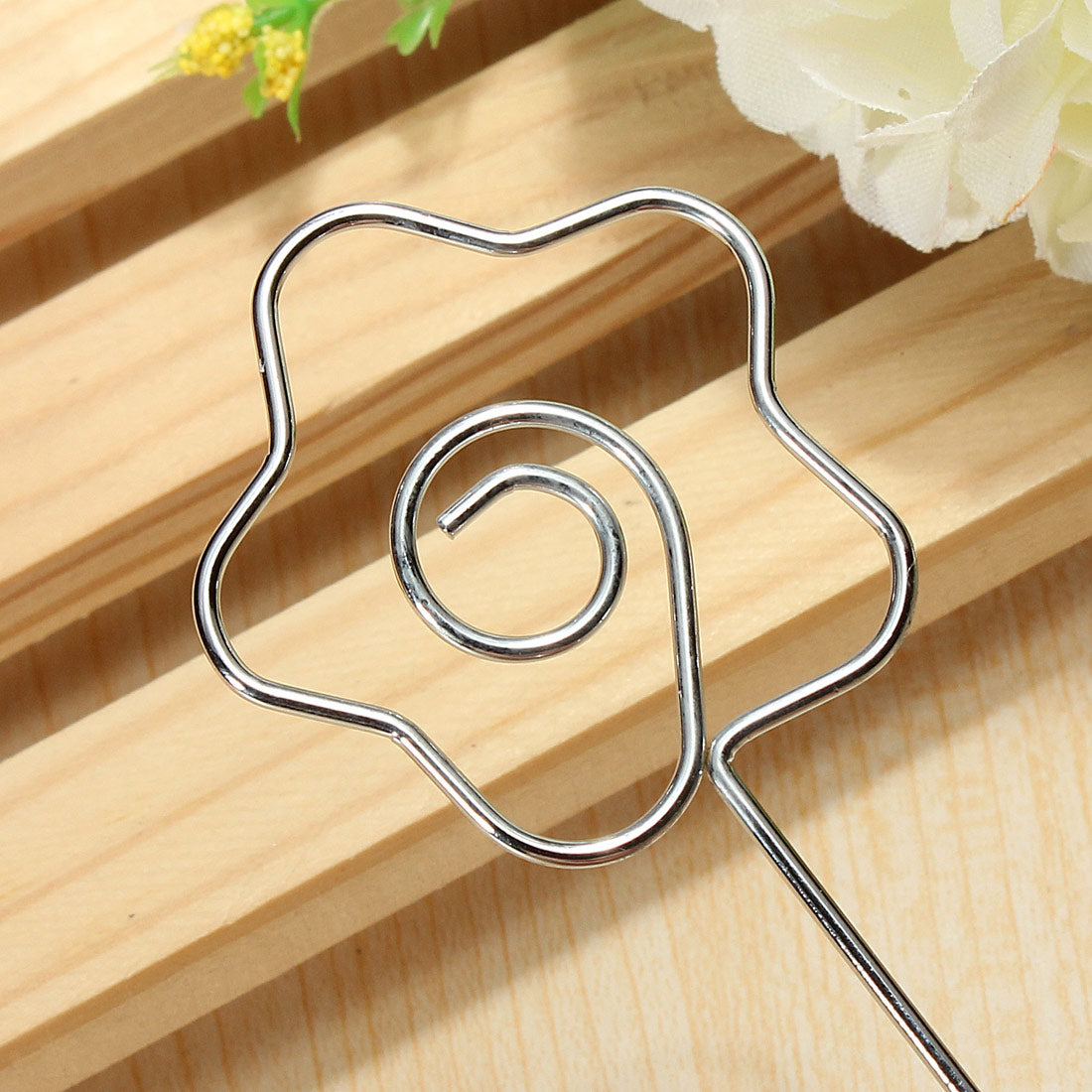 10 pezzi Pinze Pinzette in metallo Forma Fiore Portafoto Supporto MEMO