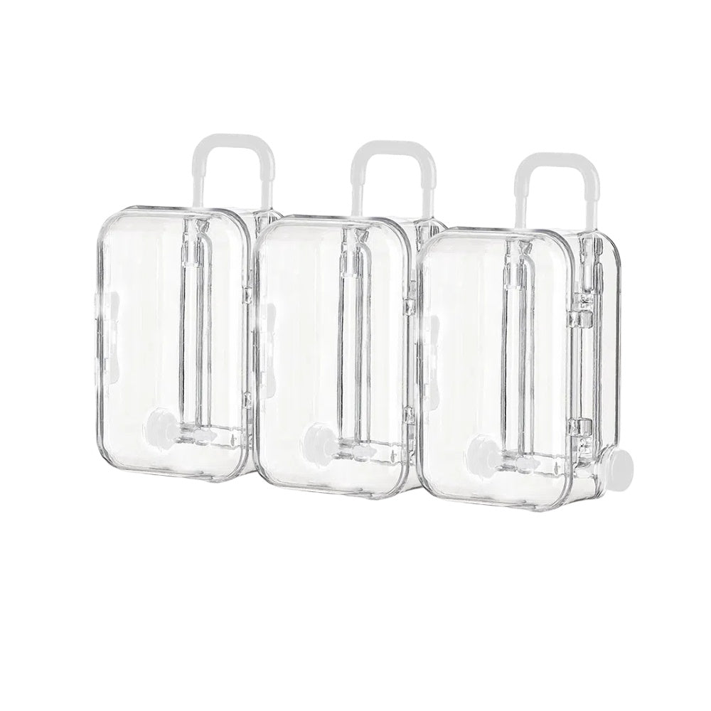 12PZ Valigia Trasparente Porta Confetti Tema Viaggio Segnaposto Bomboniera