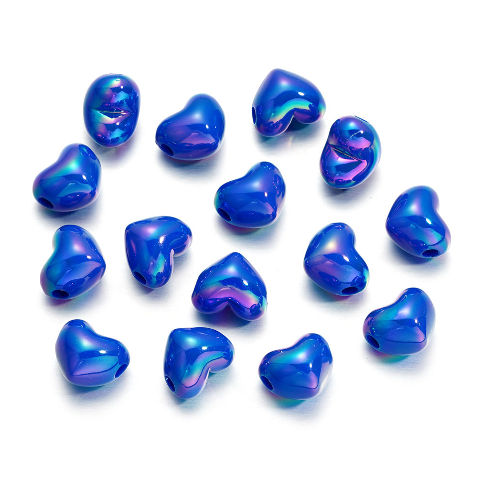 20 PERLINE CUORE ACRILICO 13MM LUCCIDO Fai da Te Braccialetti, Collane, Bigiotteria