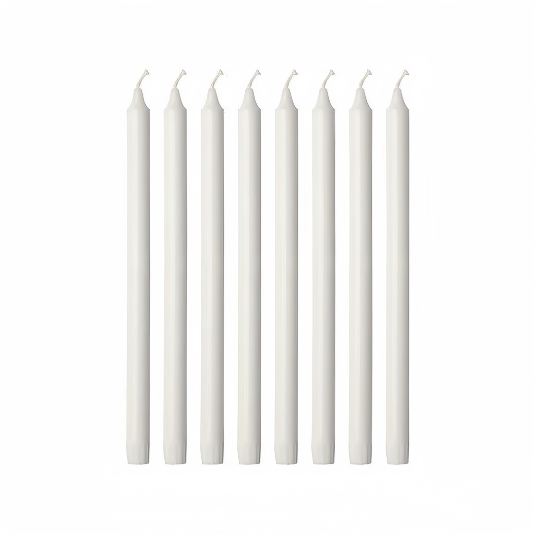 30PZ CANDELE BIANCHE LUNGHE 17CM NON PROFUMATO