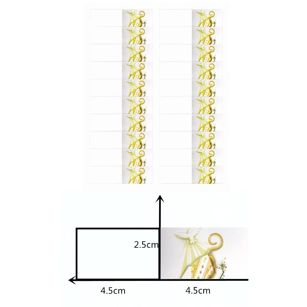 20 Pezzi bigliettini Personalizzati bomboniere Comunione Chiesa Cresima