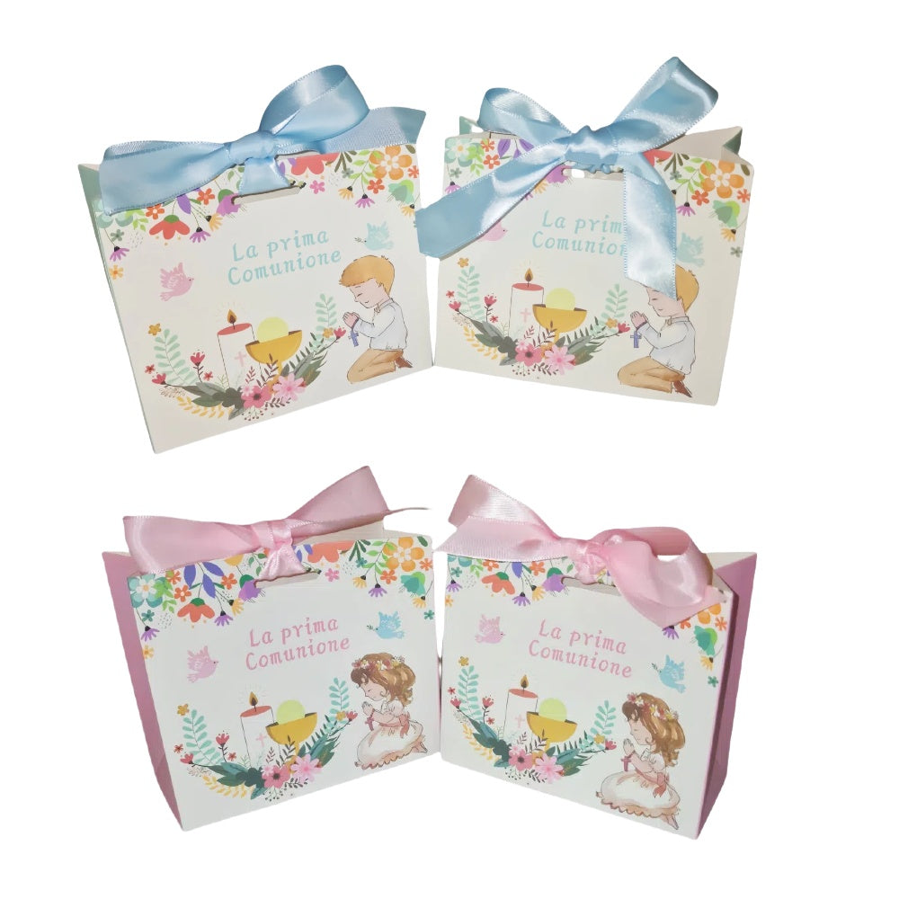 100 pezzi scatola portaconfetti prima comunione Bomboniere Segnaposto compreso il nastro