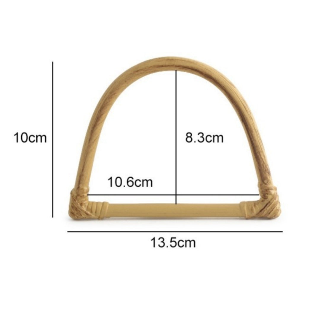 Manici per Borse in Rattan Sintetico, Manico Rigido a Mezzaluna in Plastica per Borse Fai da Te, Accessori per Borse a Mano Artigianali