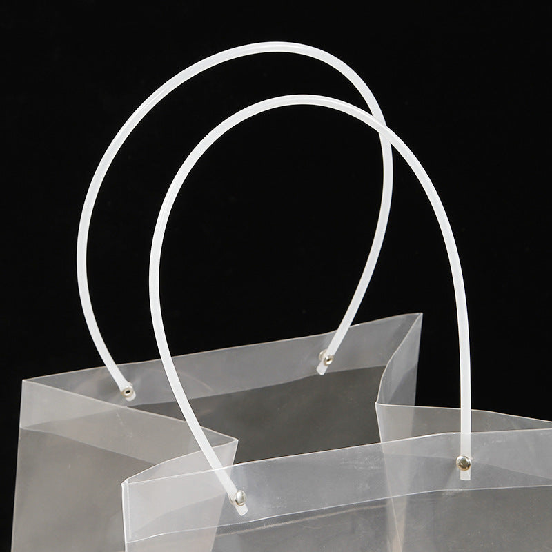 20 Pezzi Borse Regalo Quadrate Trasparenti in PVC Impermeabile con Manico Sacchetti Bomboniere Matrimonio e Feste Varie Misure