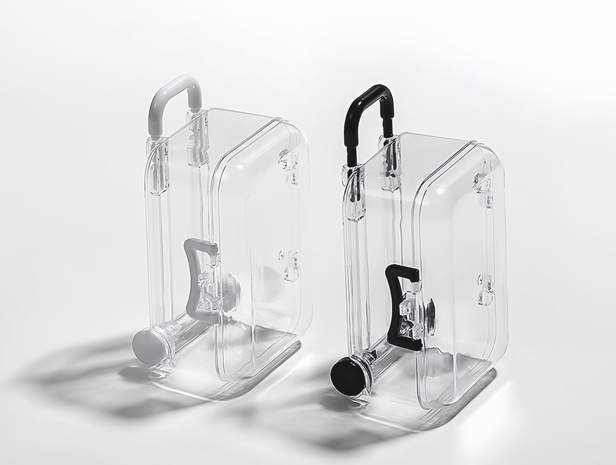 12PZ Valigia Trasparente Porta Confetti Tema Viaggio Segnaposto Bomboniera