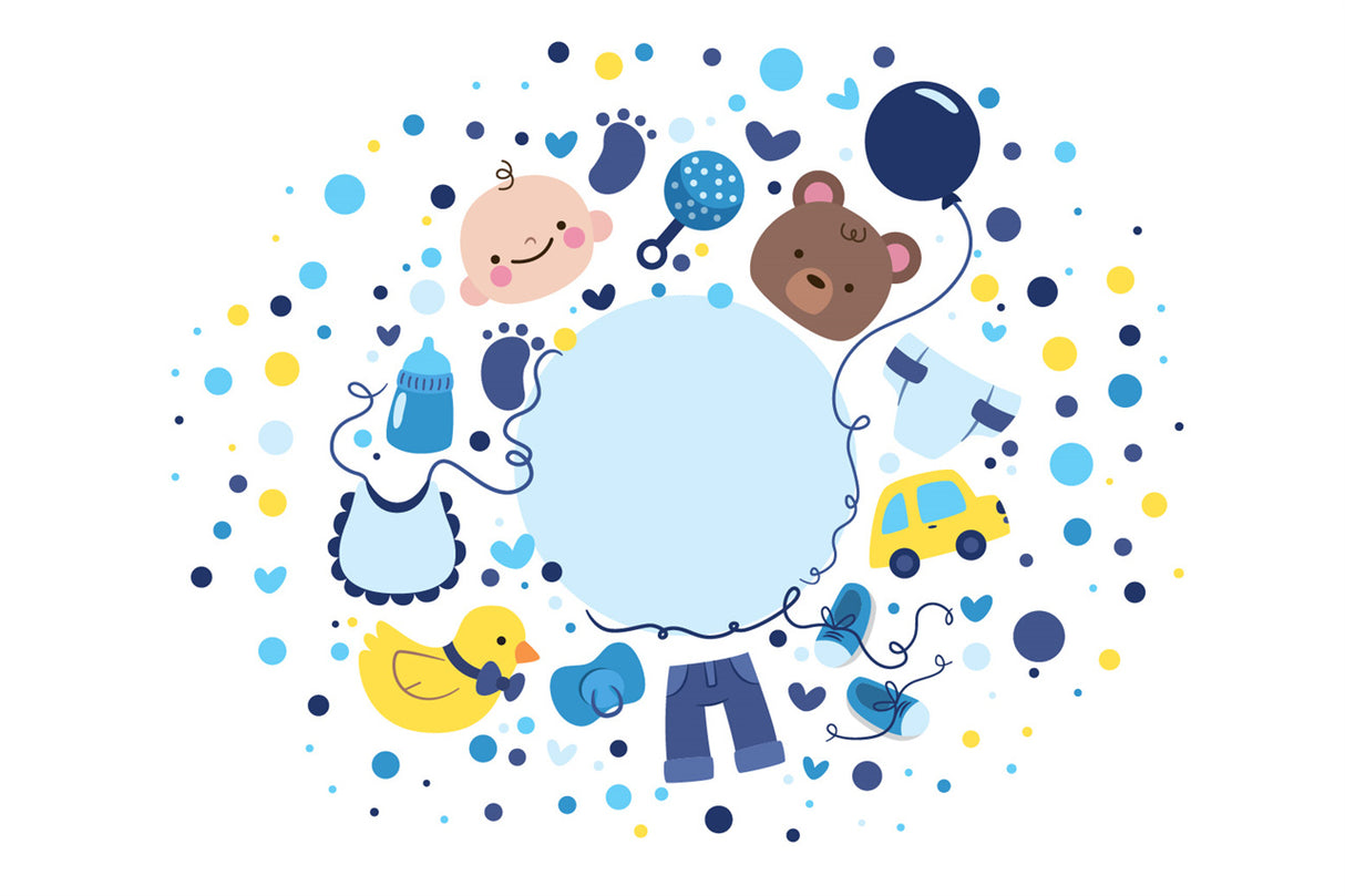 20 Pezzi bigliettini Personalizzati bomboniere Baby Azzurro Nascita Battesimo