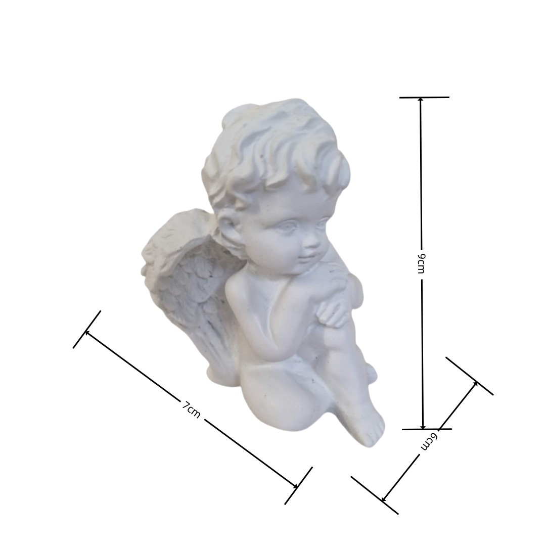 Set di 4 Statue Angeli in Resina – Decorazioni Angeliche da 9cm per Casa e Regalo