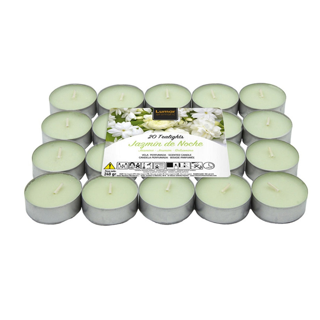 Confezione da 20 tealights Gelsomino Notturno Candele Profumate