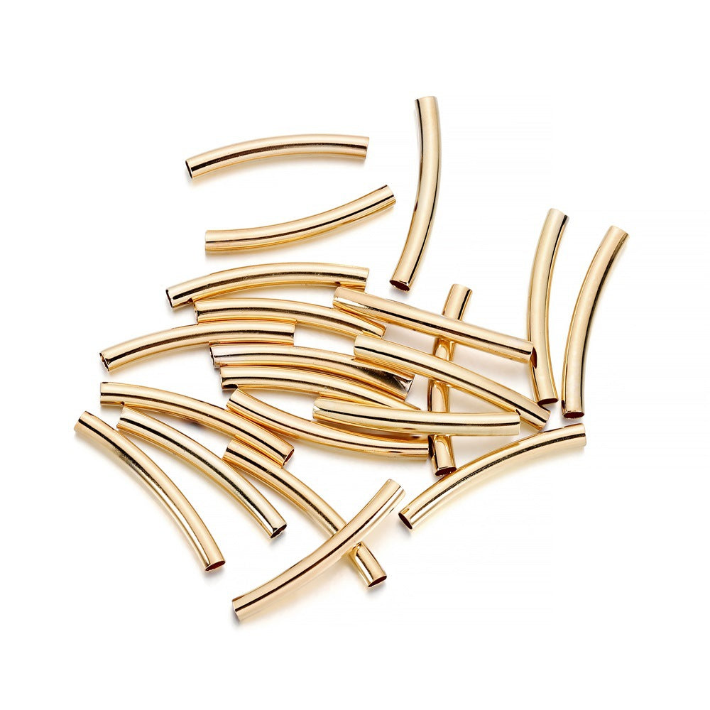 100 PEZZI TUBO PIEGATO IN RAME 20MM, Materiali per bracciali fai da te