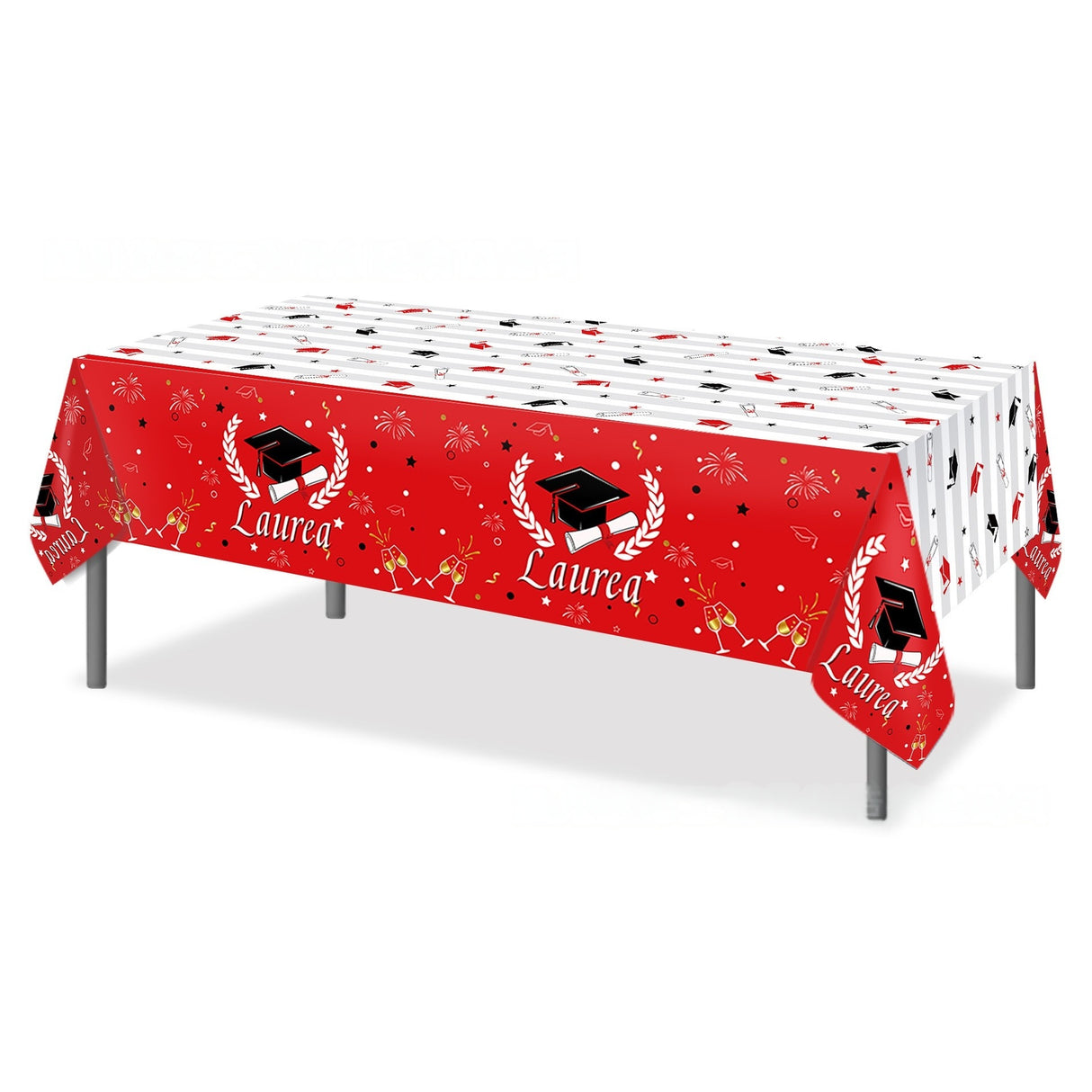 Tovaglia 130 * 220cm Plastificata Rettangolare Laurea Berretto impermeabile Antimacchia