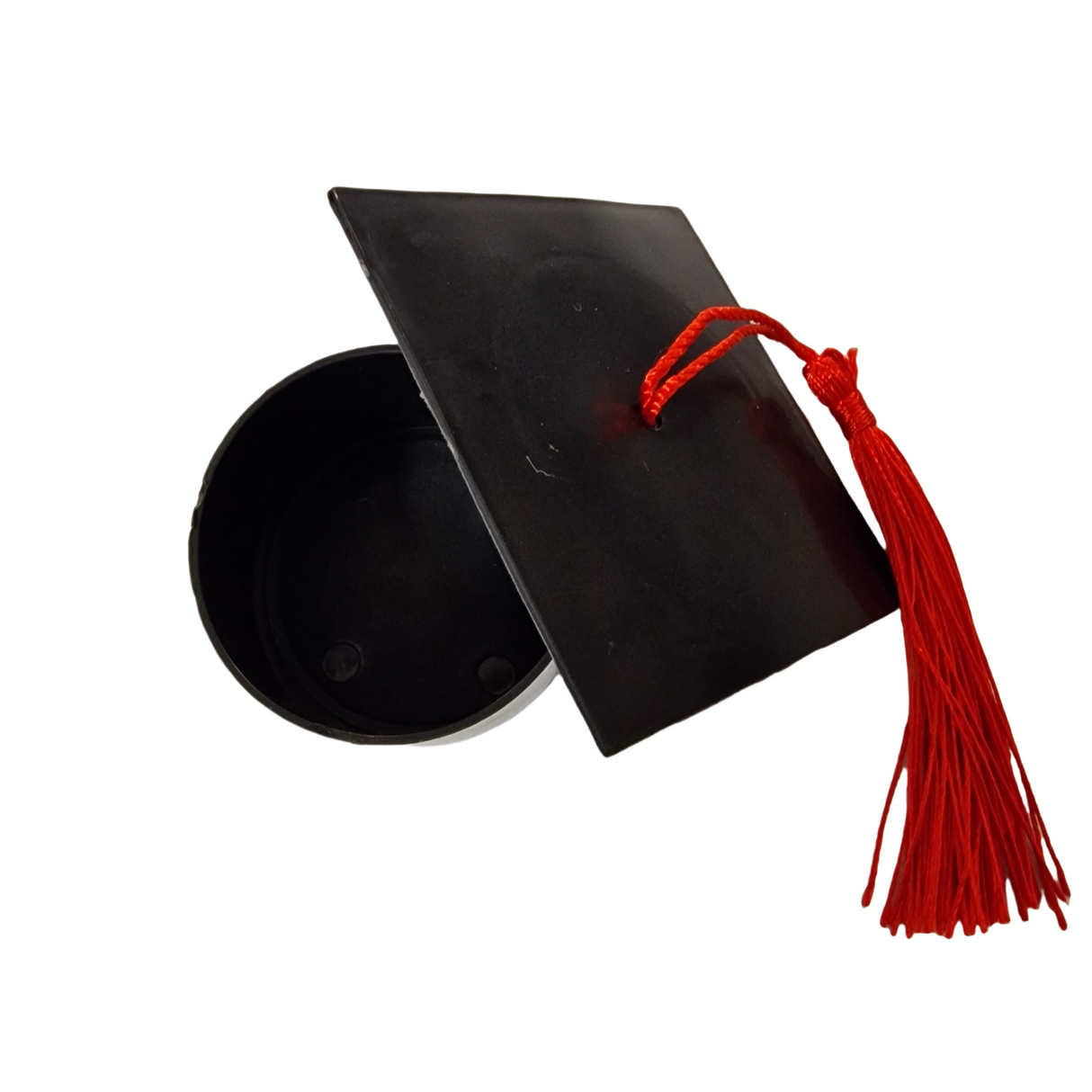 24 Pezzi Cappello Berretto Laurea Nero con Nappe rosso Scatole Bomboniera Porta Confetti
