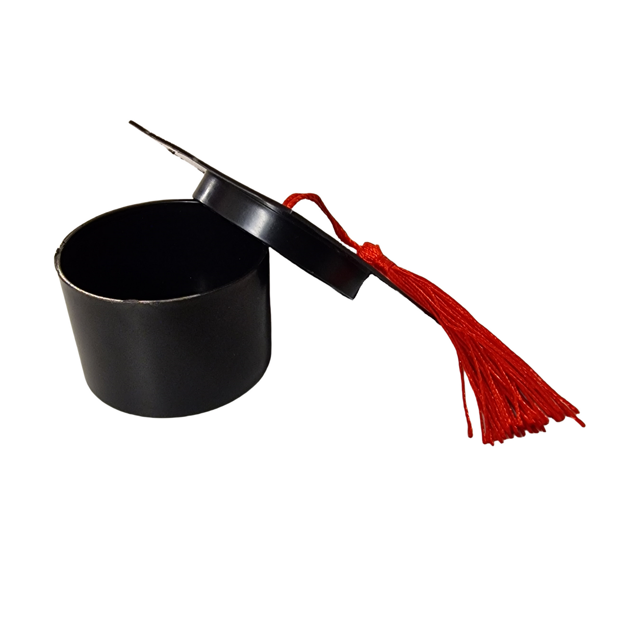 24 Pezzi Cappello Berretto Laurea Nero con Nappe rosso Scatole Bomboniera Porta Confetti