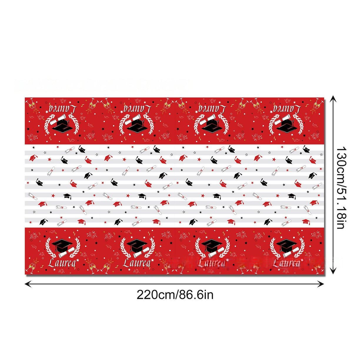 Tovaglia 130 * 220cm Plastificata Rettangolare Laurea Berretto impermeabile Antimacchia