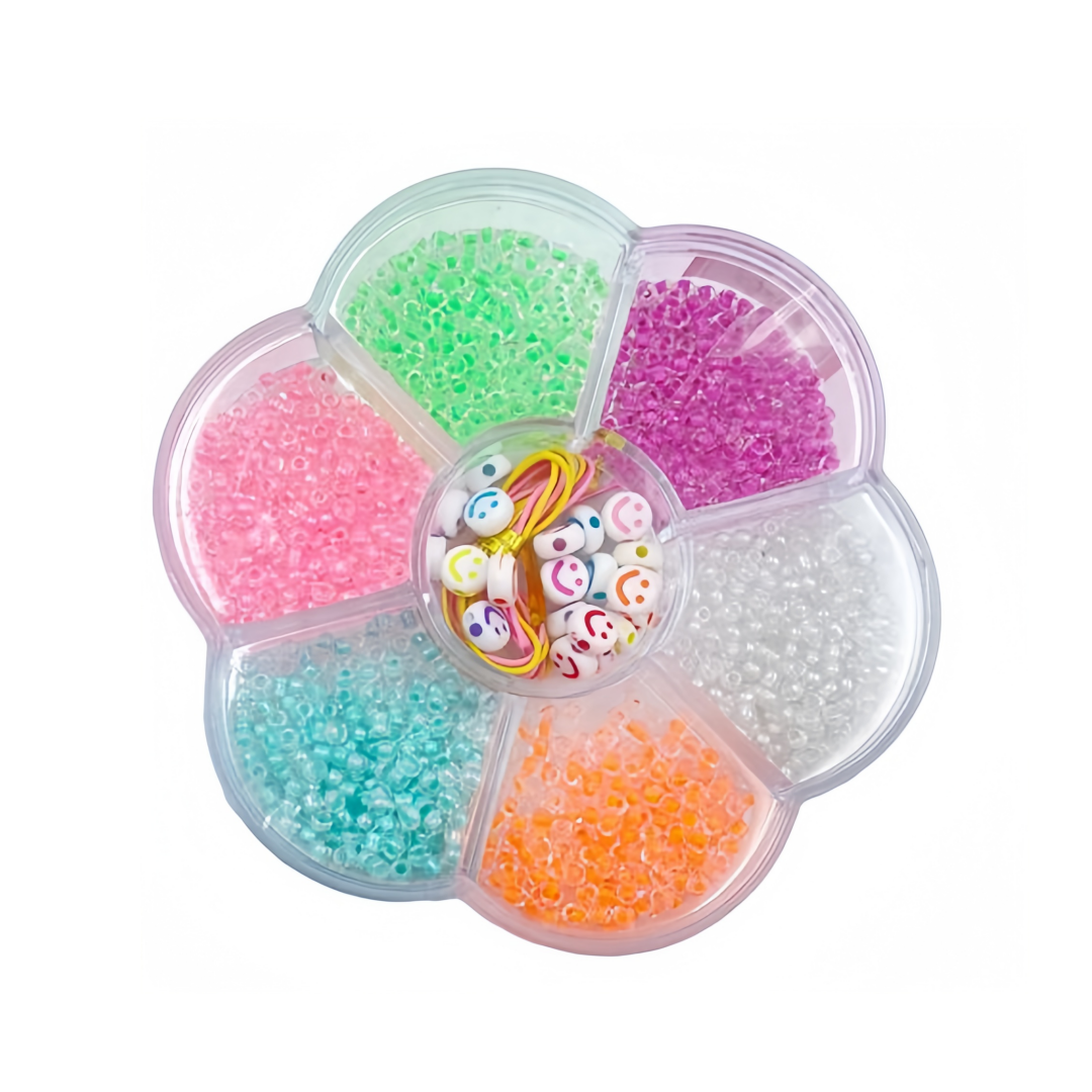 Perle Colorate Tinte Vetro in scatola a forma di girasole