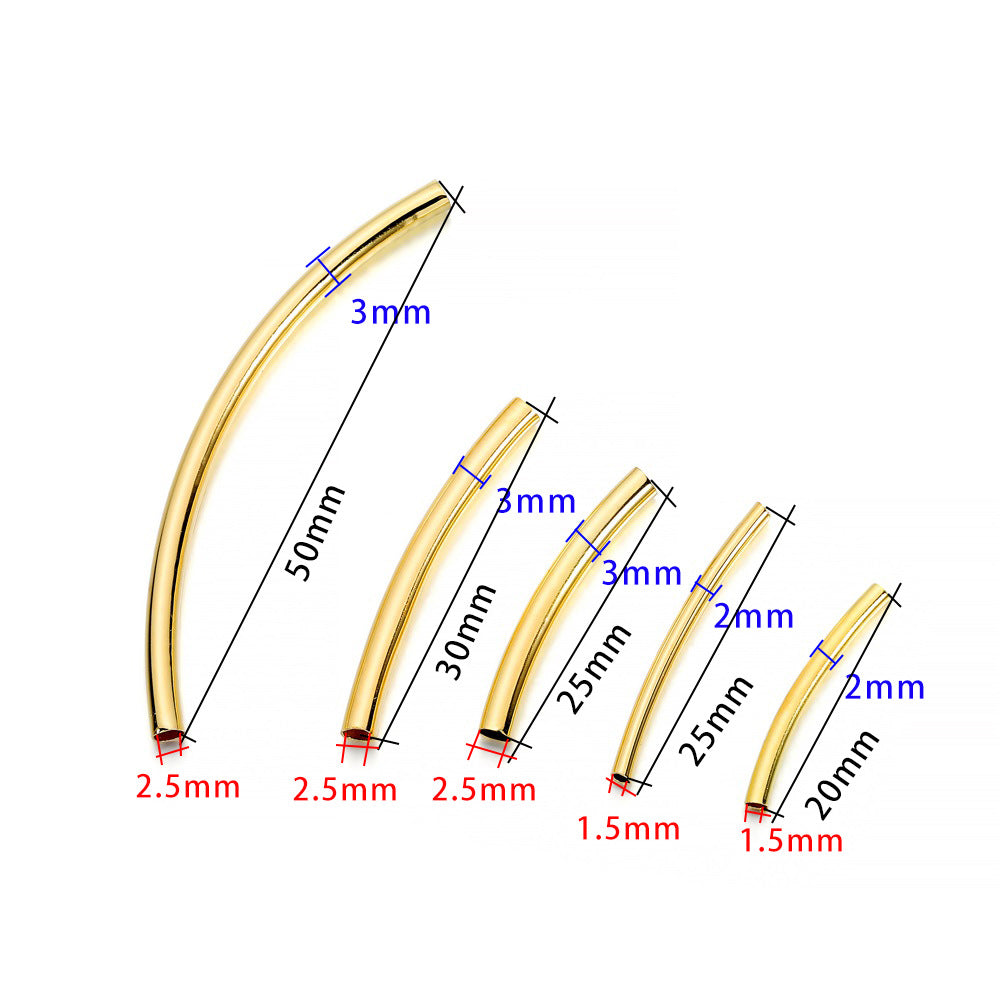 100 PEZZI TUBO PIEGATO IN RAME 20MM, Materiali per bracciali fai da te