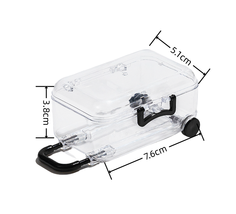 12PZ Valigia Trasparente Porta Confetti Tema Viaggio Segnaposto Bomboniera