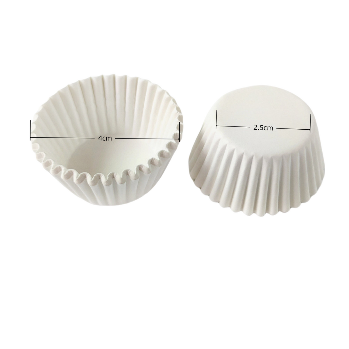 200 pezzi mini pirottini per Confetti e Macaron 2.5cm diametro sotto vari colori in carta pergamena