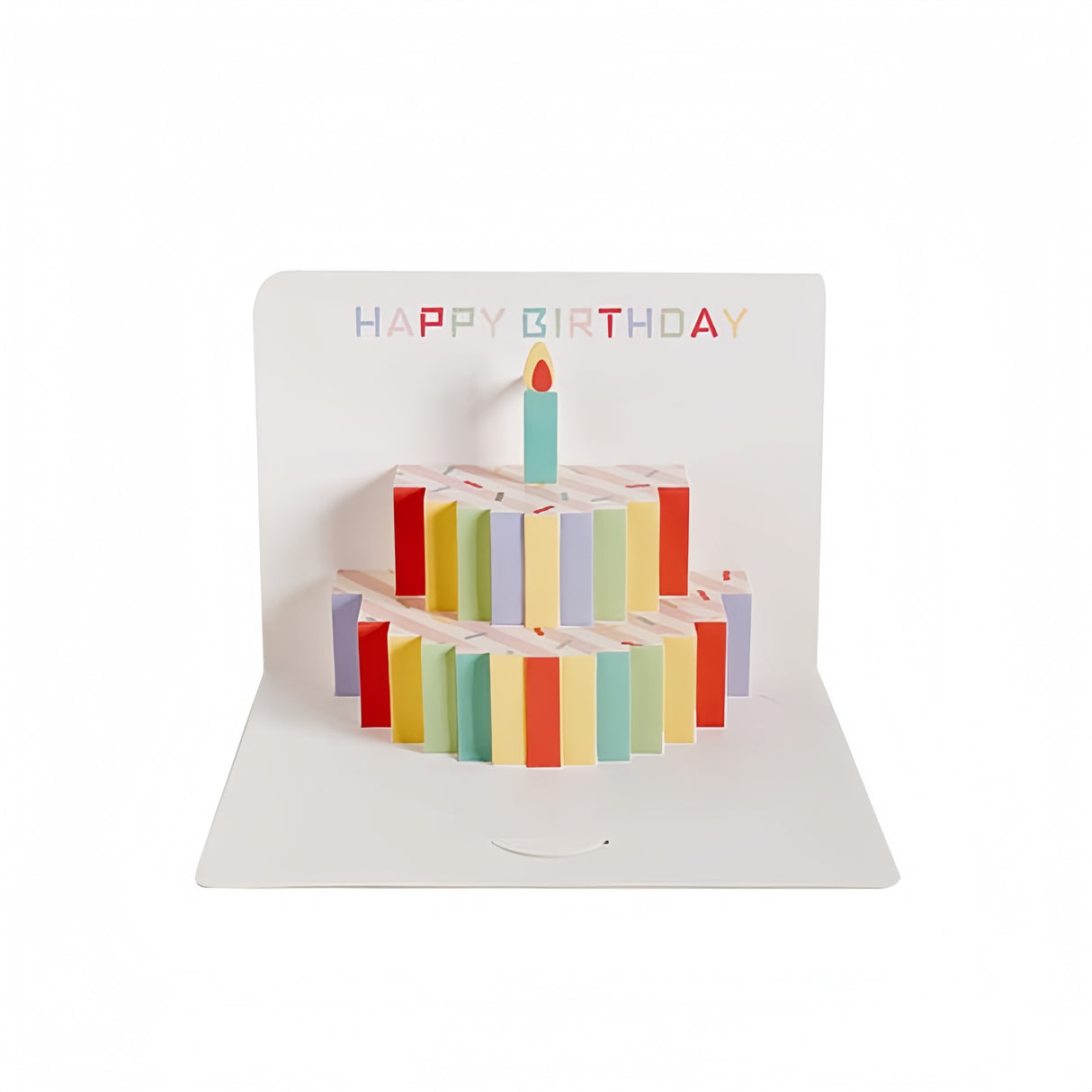 Biglietto di auguri compleanno pop-up 3D con la torta Bianco simpatico
