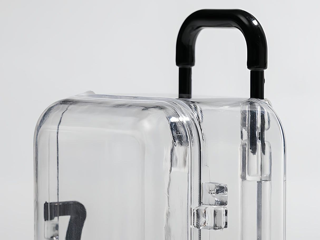 12PZ Valigia Trasparente Porta Confetti Tema Viaggio Segnaposto Bomboniera