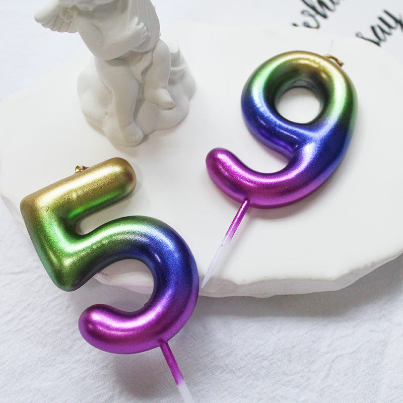 Candele Numeriche Arcobaleno – Set Completo 0-9, 6 cm