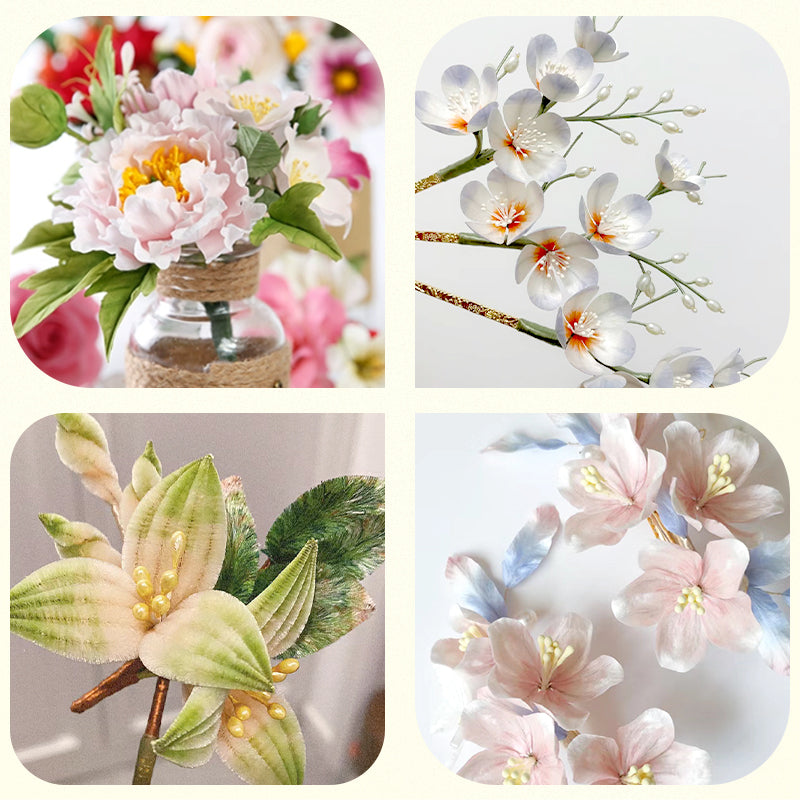 Stami di Fiori, Pistilli Testa di Gesso a Filo di Cotone, Confezione da 1600 Pezzi per Fai da Te