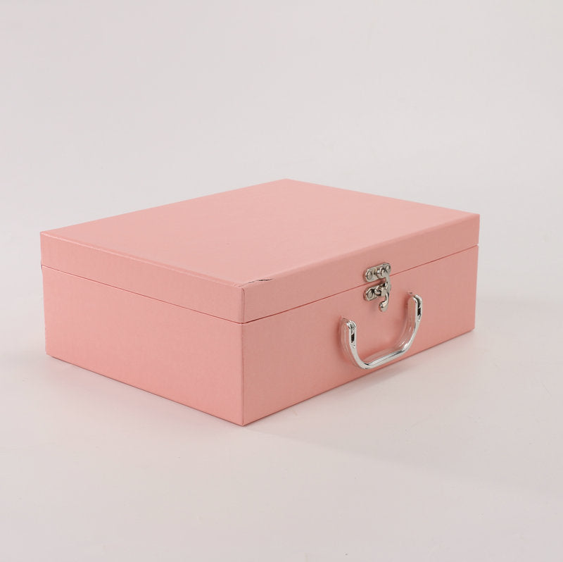 Scatola Valigia ROSA con Manico Scatola Regalo Oggetto Ospiti Evento