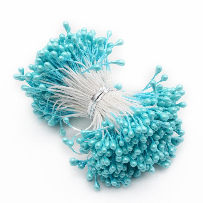 Stami di Fiori, Pistilli Testa di Gesso a Filo di Cotone, Confezione da 1600 Pezzi per Fai da Te