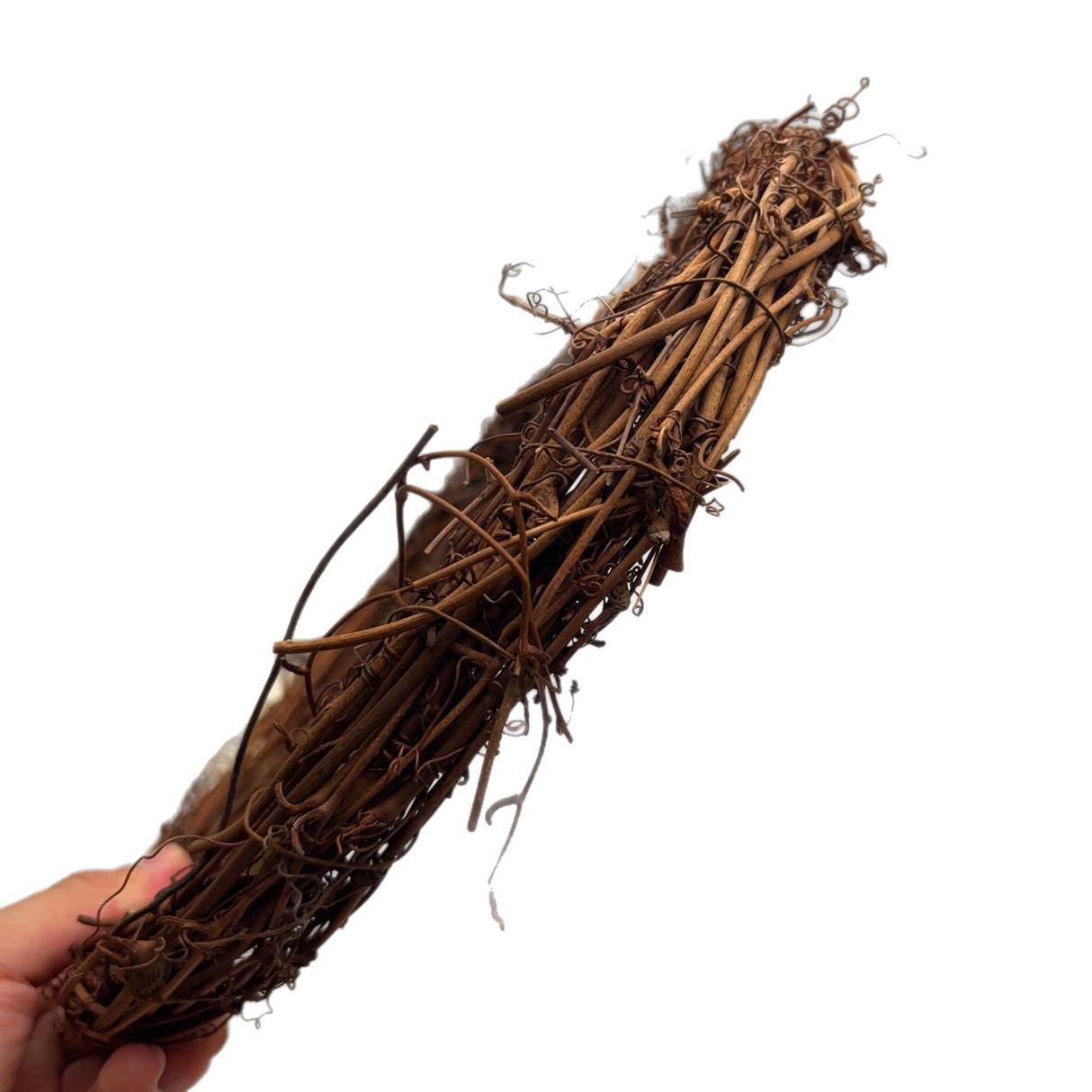 Corona Decorativa in Vimini Naturale con Fiori, Ø 40 cm, Ghirlanda per Porta Natalizio