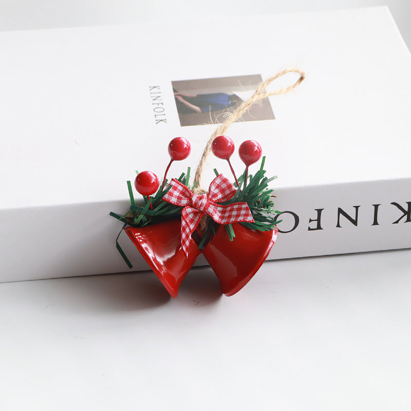 Set di 20 Campanelli Natalizi in Metallo con Nastri, Decorazione per Albero di Natale da Appendere