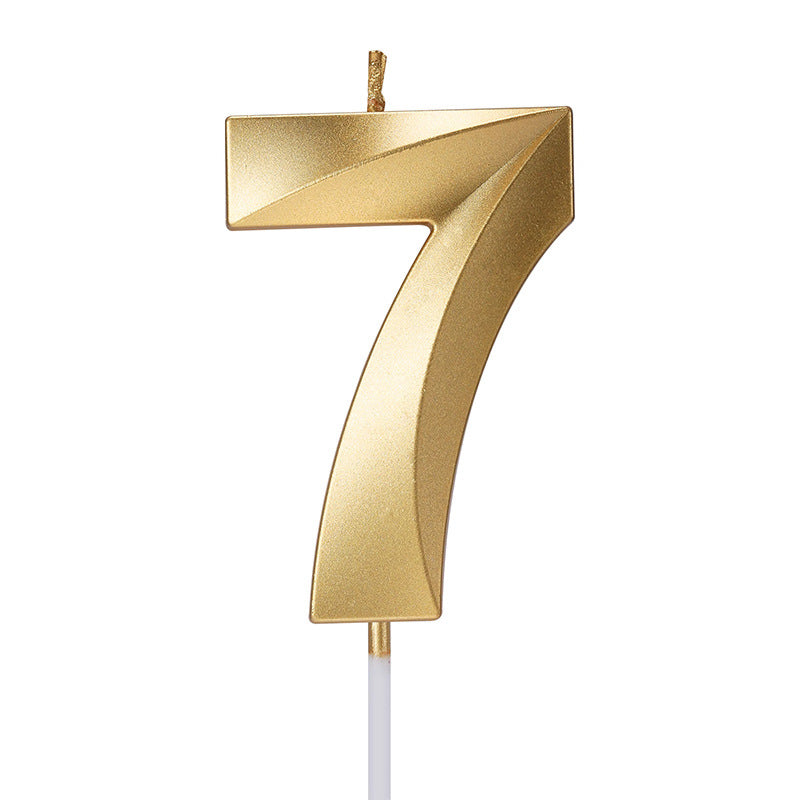 Candele per Torta di Compleanno in Oro a Forma di Numero Set Completo 0-9, 4.8 cm