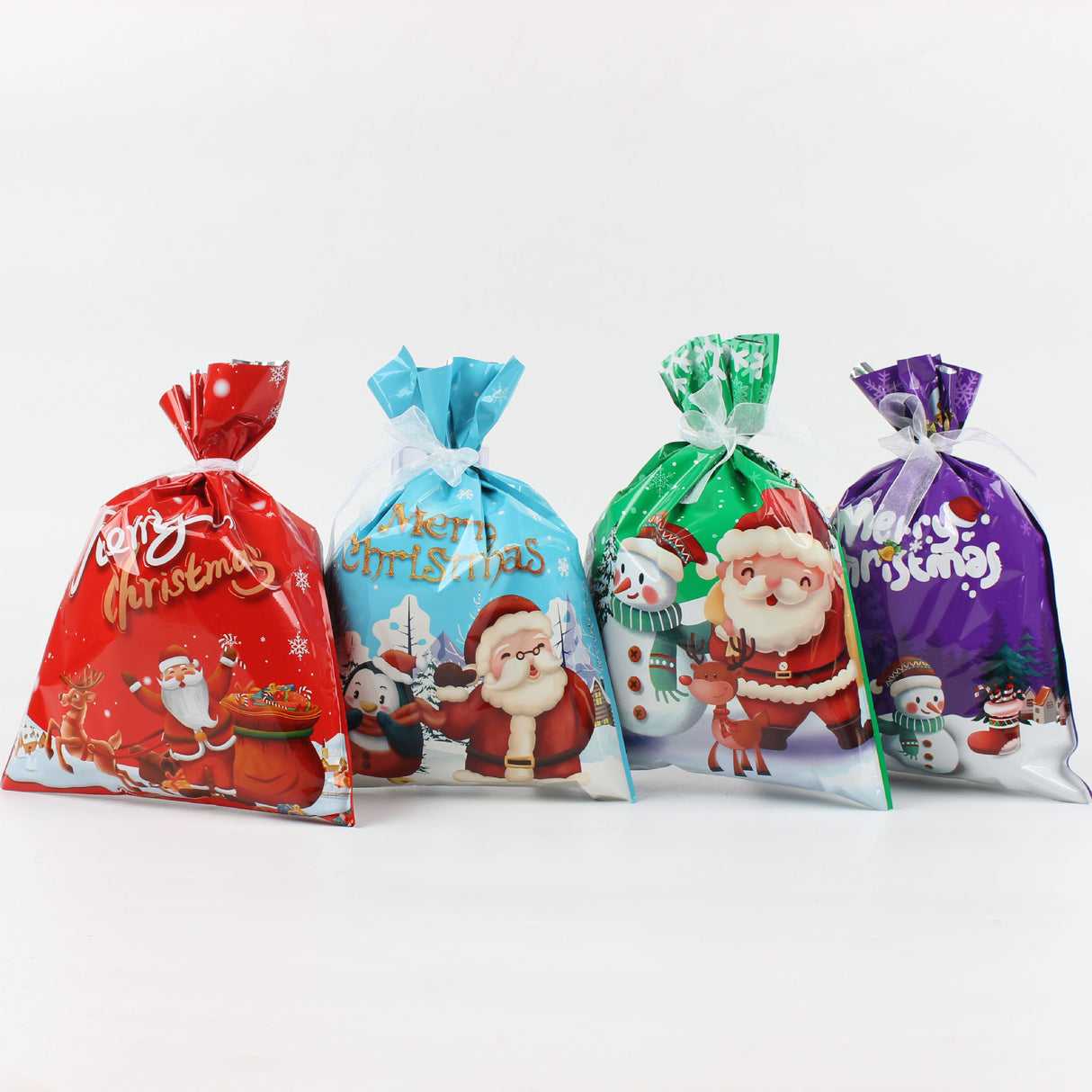 30 Sacchetti Regalo di Natale Buste Regalo con nastro organza bianco misura 24 * 32cm