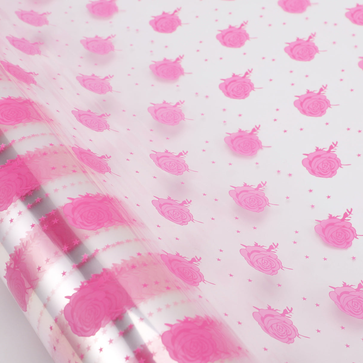 10 Rotoli di Cellophane Trasparente con Fantasie Colorate – 70cm x 2m ciascuno – Pellicola Decorativa per Regali, Fiori, Feste e Artigianato