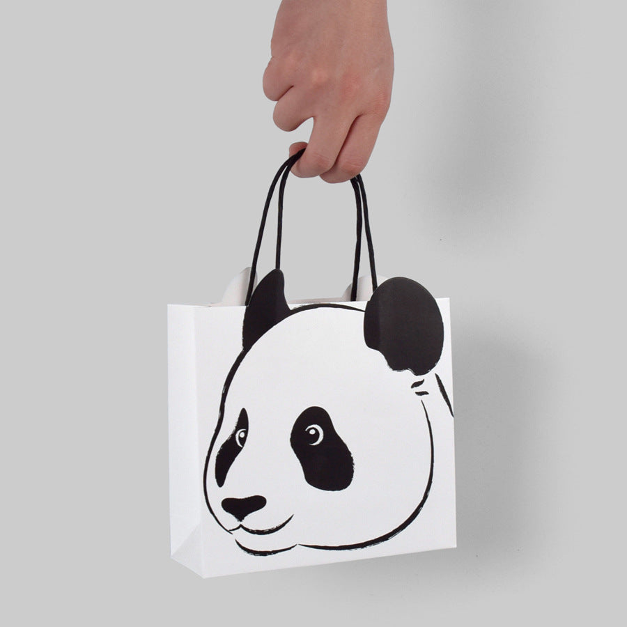 10 Pezzi Borse Regalo Panda – Sacchetti Bomboniere per Compleanno, Battesimo, Festa a Tema Animali, Sacchetti Carta con Manico