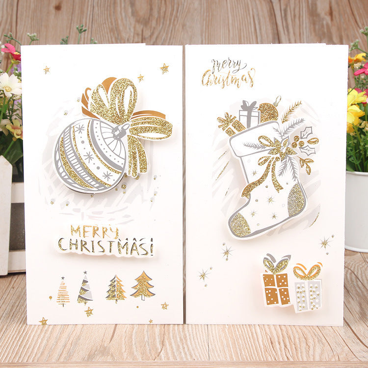 8 Pezzi, Biglietti di Auguri di Natale Piegati con Buste - 8 Motivi, 12 * 21.5 cm - Auguri Natalizi per Familiari, Amici, Colleghi