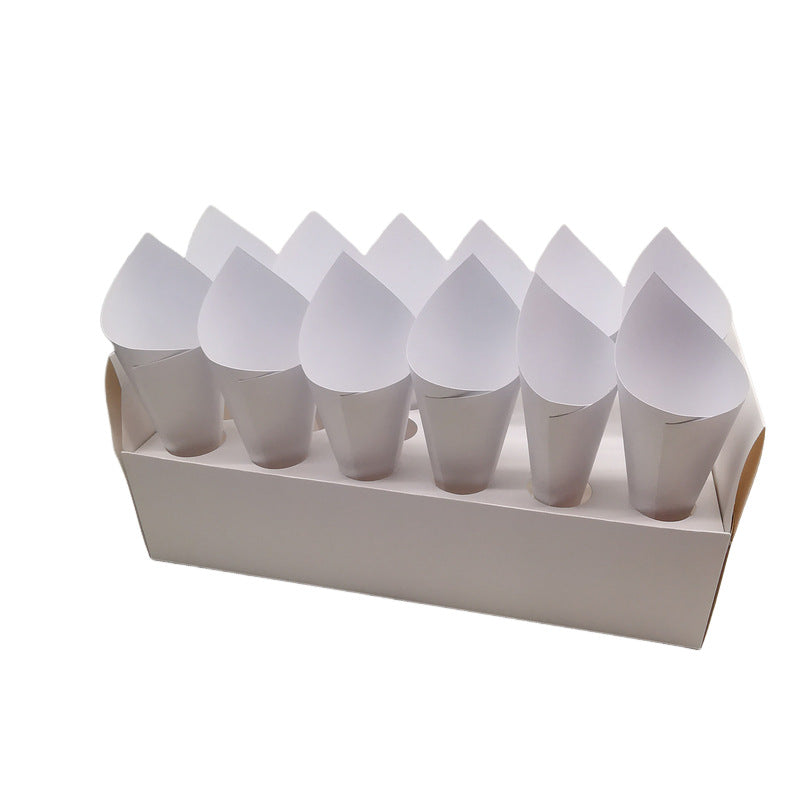 Vassoio Scatola Portaconi riso coriandoli in Cartoncino Bianco per Matrimonio Festone, 30 Fori, con Manici