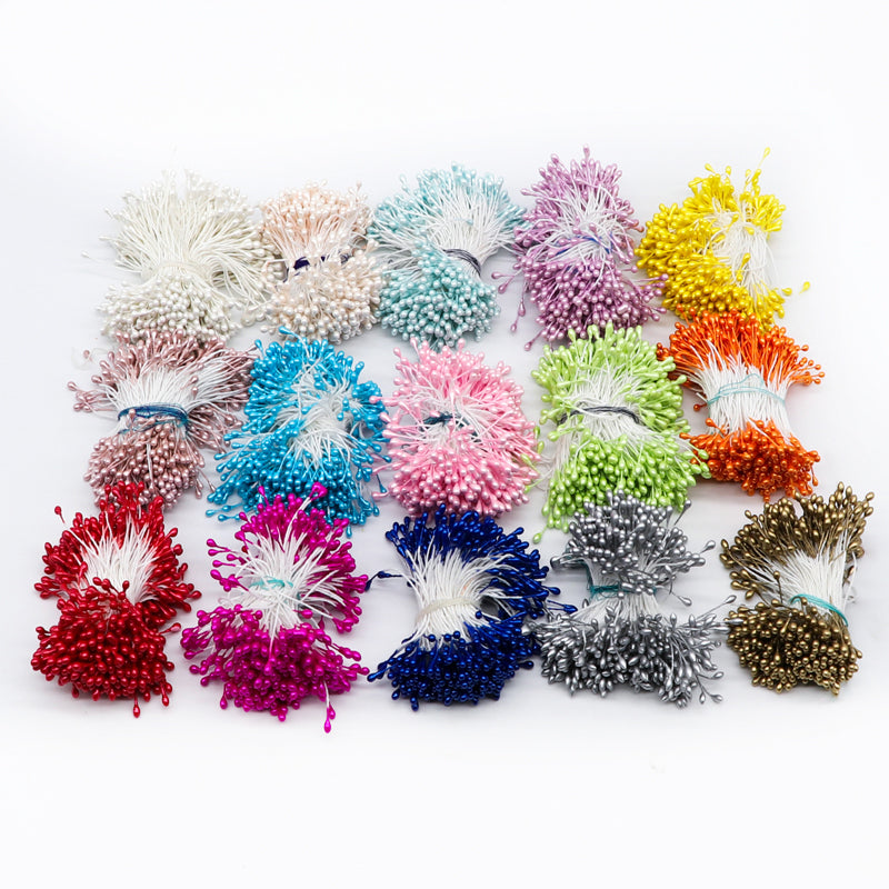 Stami di Fiori, Pistilli Testa di Gesso a Filo di Cotone, Confezione da 1600 Pezzi per Fai da Te