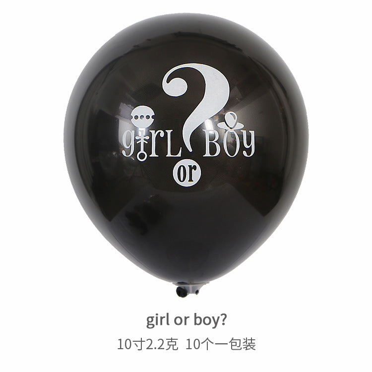 Palloncino nero BOY GIRL da 36 pollici con coriandoli Baby shower