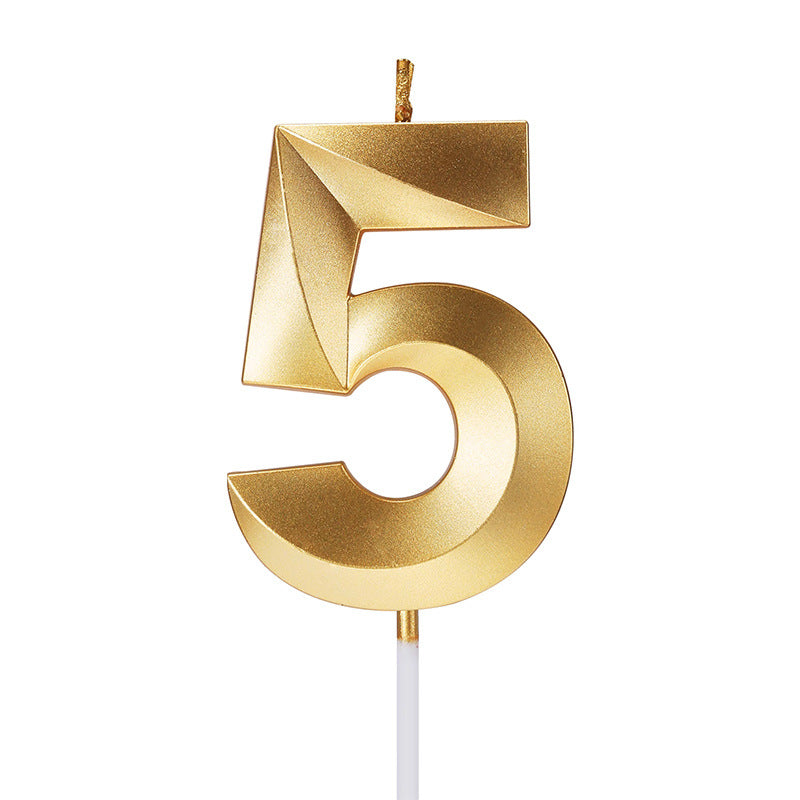 Candele per Torta di Compleanno in Oro a Forma di Numero Set Completo 0-9, 4.8 cm