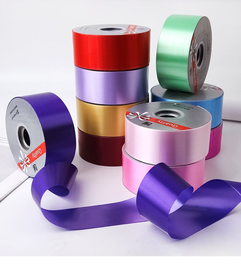 Nastro Regalo Decorativo in Plastica, 50 mm x 90 m, Bianco, per Confezioni e Decorazioni