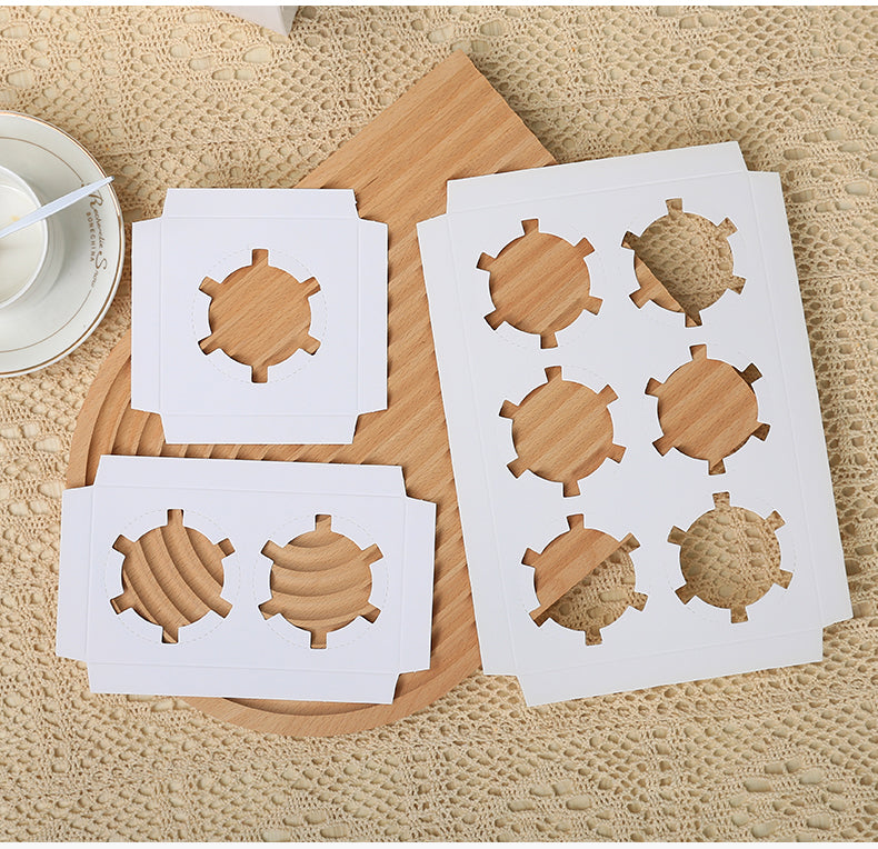 10 pezzi Scatole per Muffin Cupcake con i fondi fori Finestra Vetrina Trasparente dolce torta