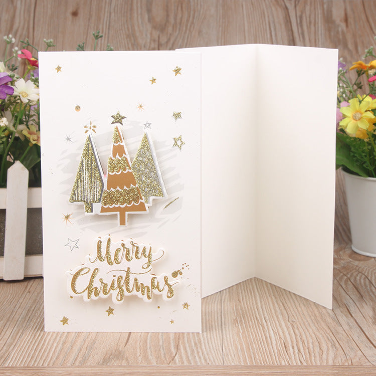 8 Pezzi, Biglietti di Auguri di Natale Piegati con Buste - 8 Motivi, 12 * 21.5 cm - Auguri Natalizi per Familiari, Amici, Colleghi