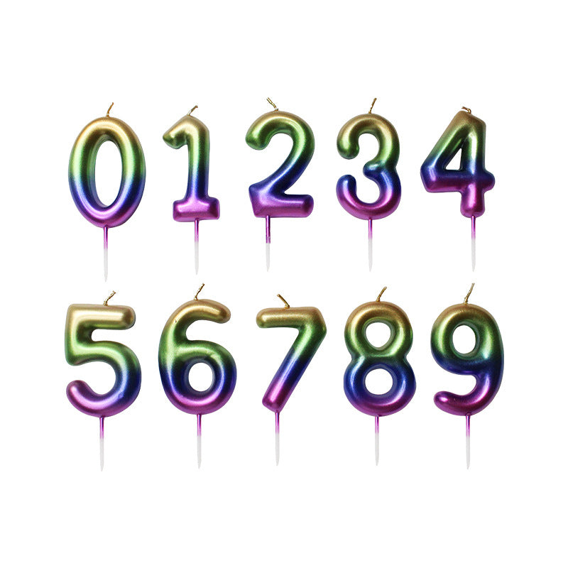 Candele Numeriche Arcobaleno – Set Completo 0-9, 6 cm