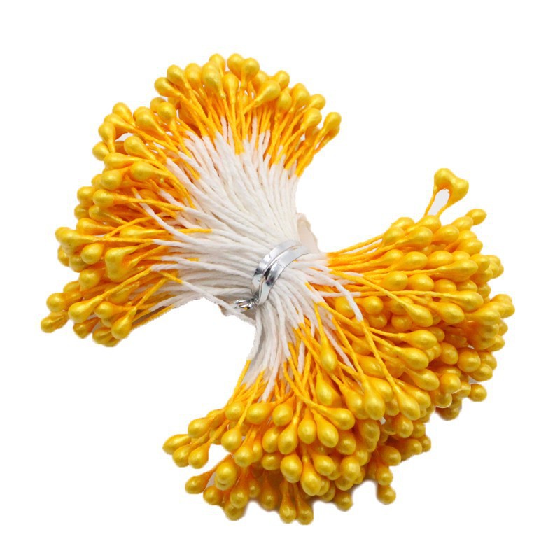 Stami di Fiori, Pistilli Testa di Gesso a Filo di Cotone, Confezione da 1600 Pezzi per Fai da Te