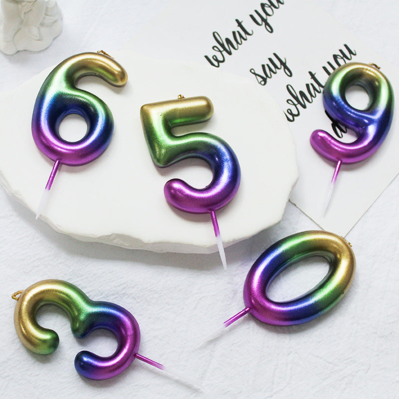 Candele Numeriche Arcobaleno – Set Completo 0-9, 6 cm