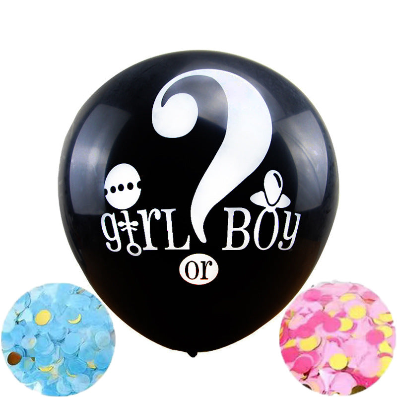 Palloncino nero BOY GIRL da 36 pollici con coriandoli Baby shower