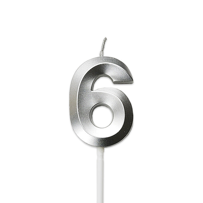 Candele per Torta di Compleanno in Argento a Forma di Numero Set Completo 0-9, 4.8cm
