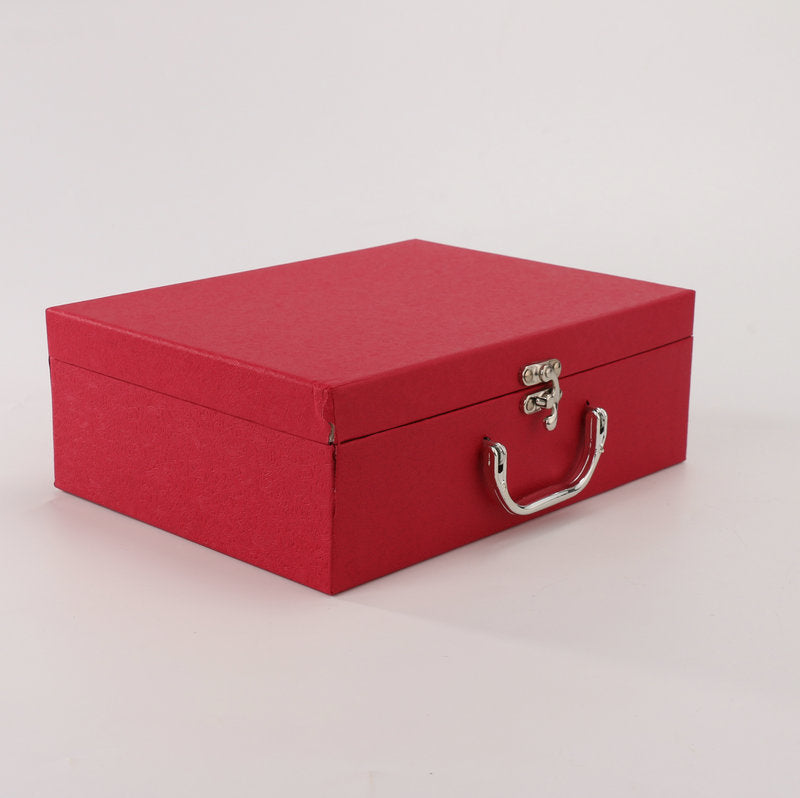Scatola Valigia ROSSO con Manico Scatola Regalo Oggetto Ospiti Evento